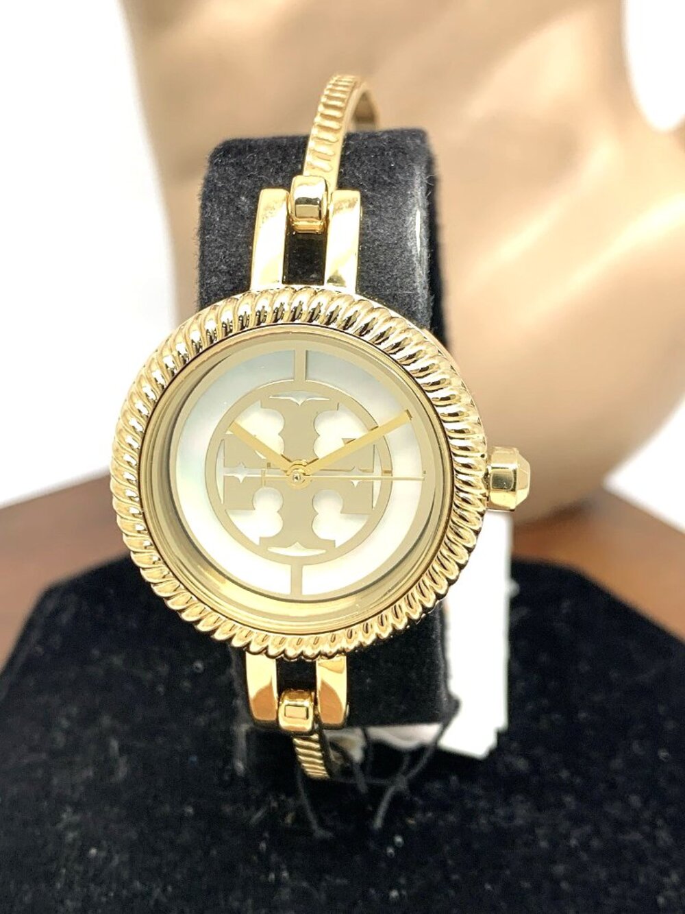 Tory Burch Women's Watch TBW4029 Gold Mother of Pearl Dial Interchangeable Bezel